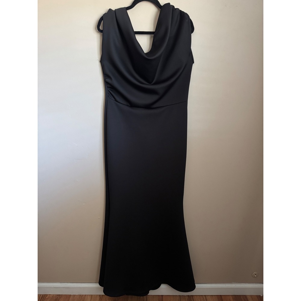 Unbranded Maxi Gown Women XL Black Excellent Cowl Neck Mermaid Formal Dress